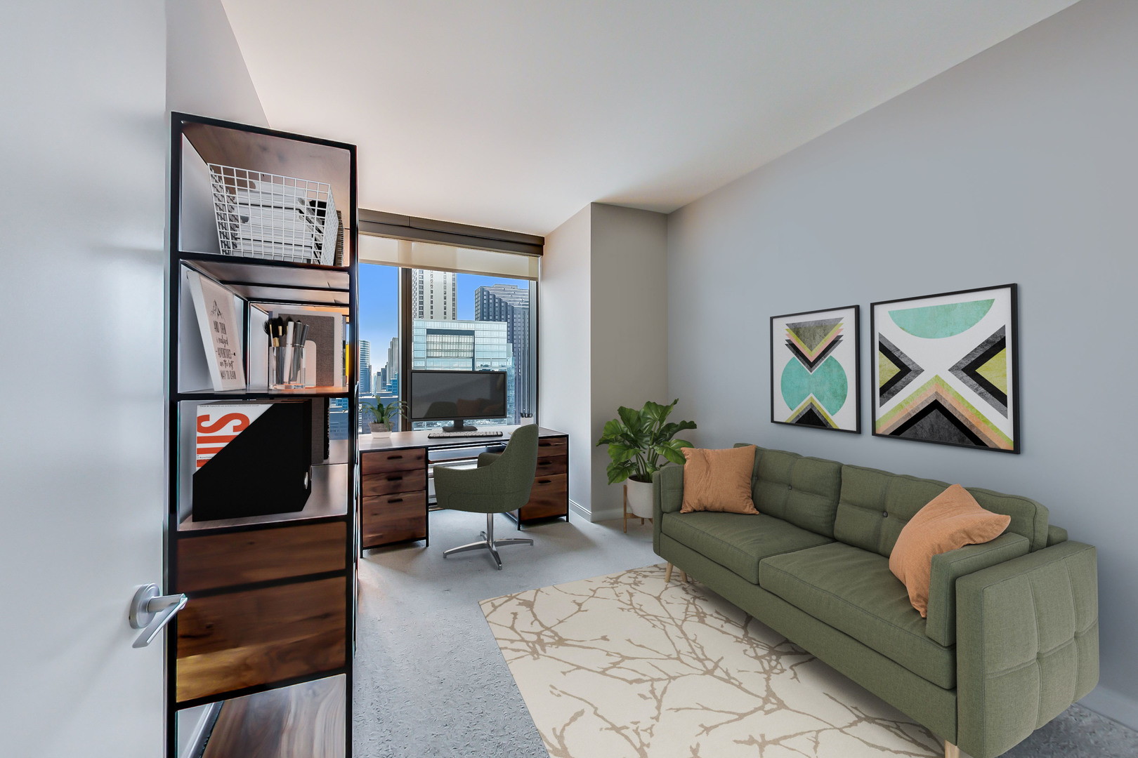 60 East Monroe Street, Unit 4404 Chicago, IL 60603 - Photo 14 of 34 a living room with furniture and a gate