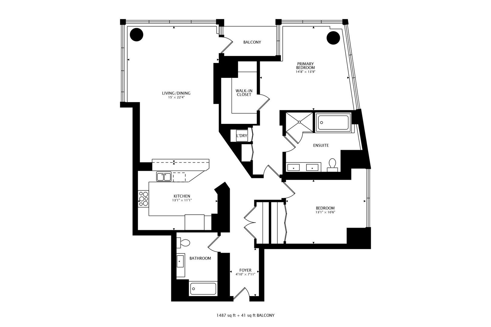 60 East Monroe Street, Unit 4404 Chicago, IL 60603 - Photo 34 of 34 a picture of floor plan