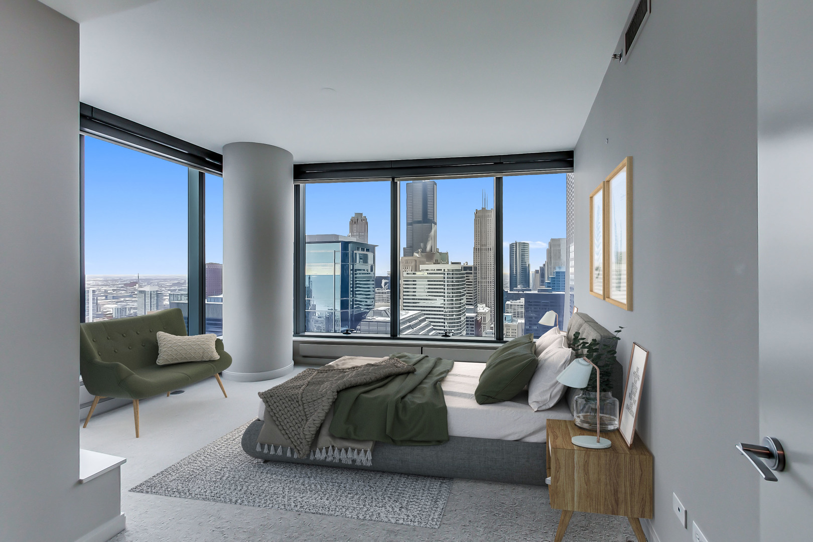 60 East Monroe Street, Unit 4404 Chicago, IL 60603 - Photo 9 of 34 a living room with furniture and a large window