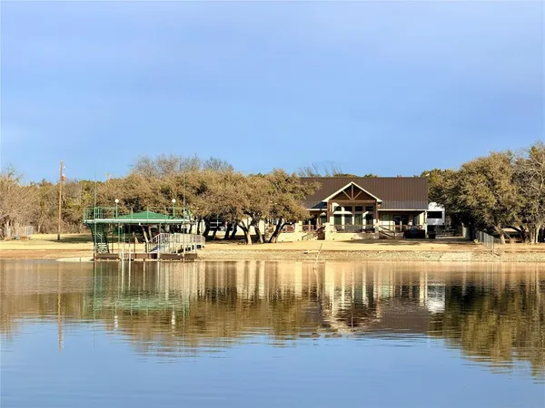 a view of a lake with houses