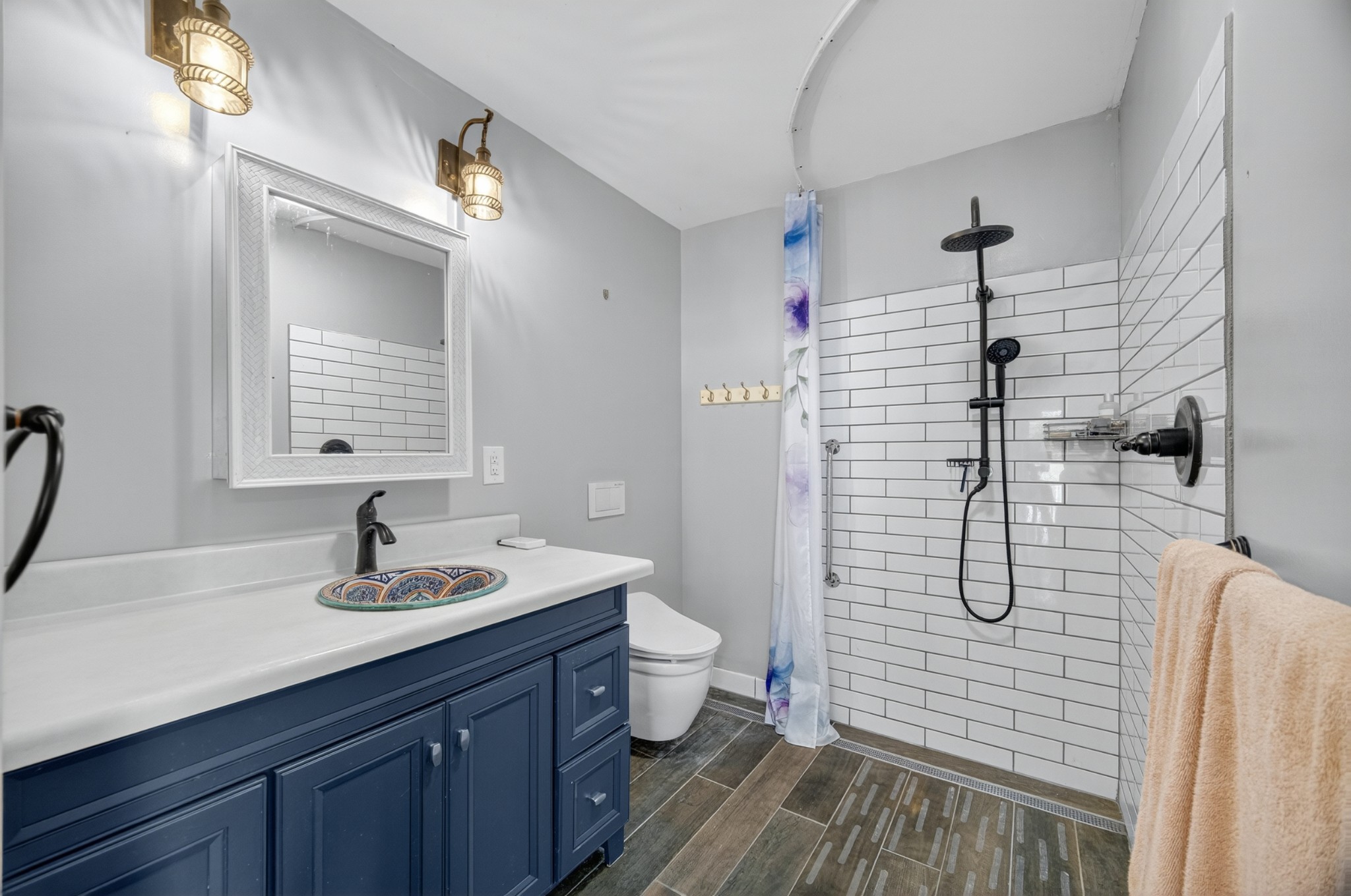 34383 Ardmore Ridge Road Prospect, TN 38477 - Photo 31 of 51 a bathroom with a shower sink and mirror