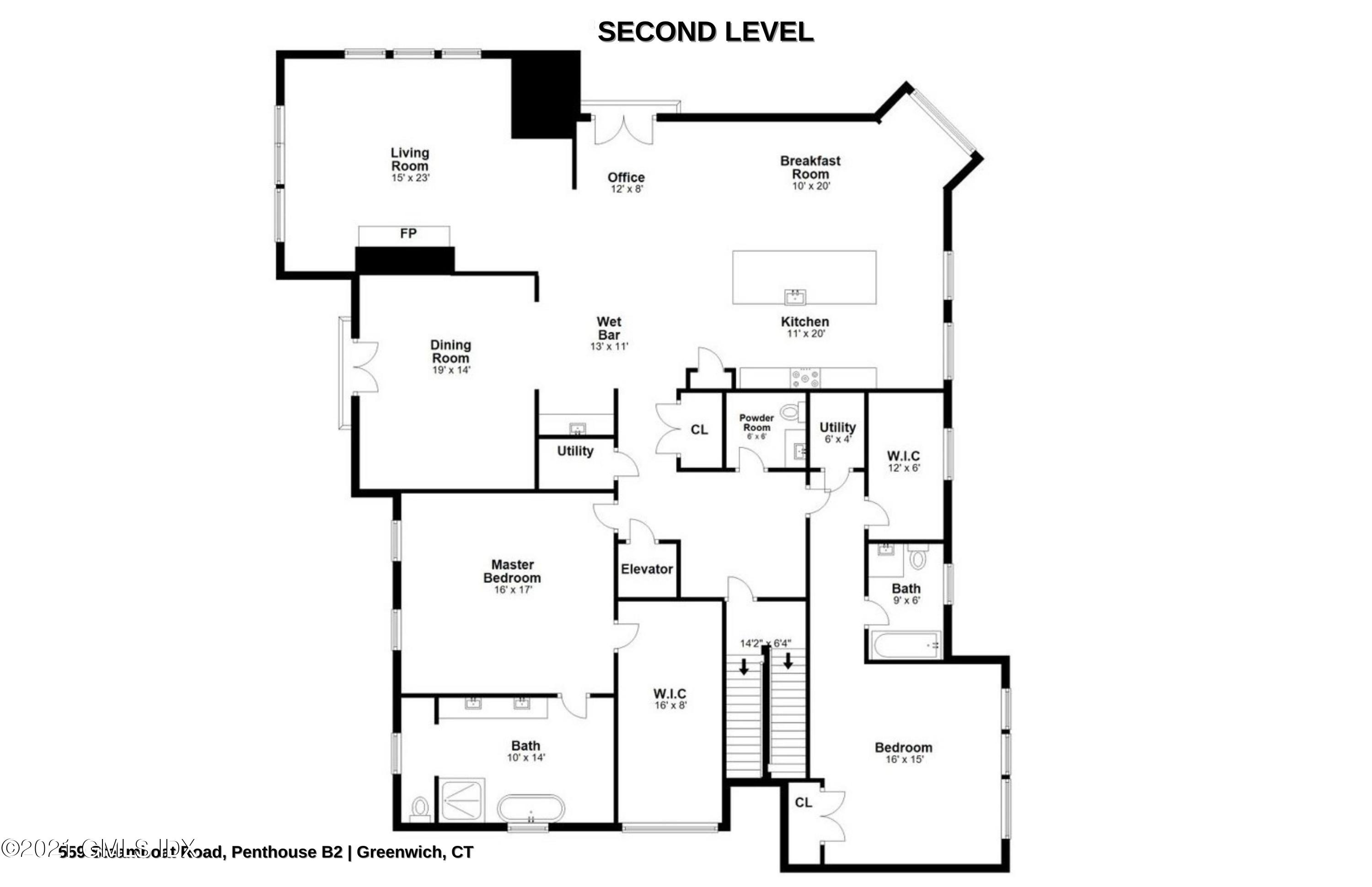 559 Steamboat Road, Unit B2 Greenwich, CT 06830 - Photo 48 of 49 559 Steamboat Rd 2nd Level Floor Plans