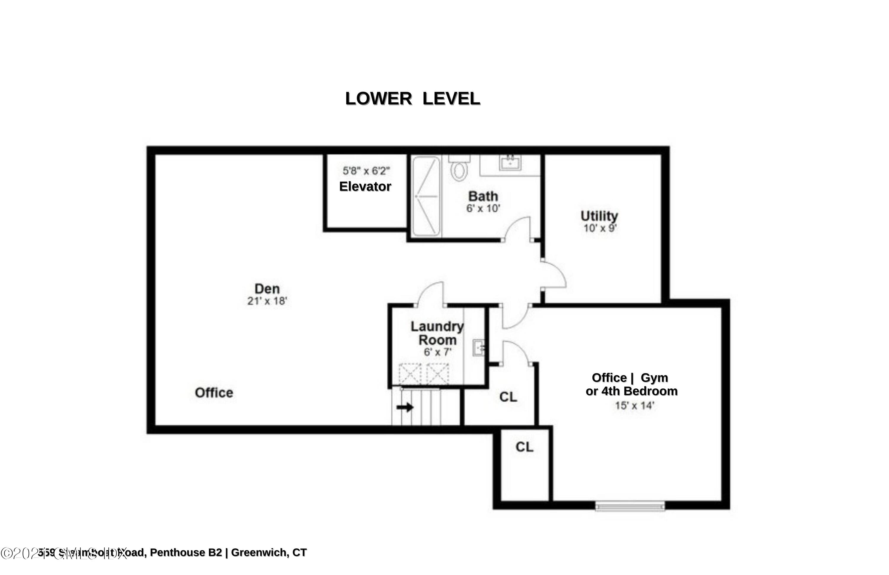 559 Steamboat Road, Unit B2 Greenwich, CT 06830 - Photo 49 of 49 559 Steamboat Rd Lower Level Floor Plans