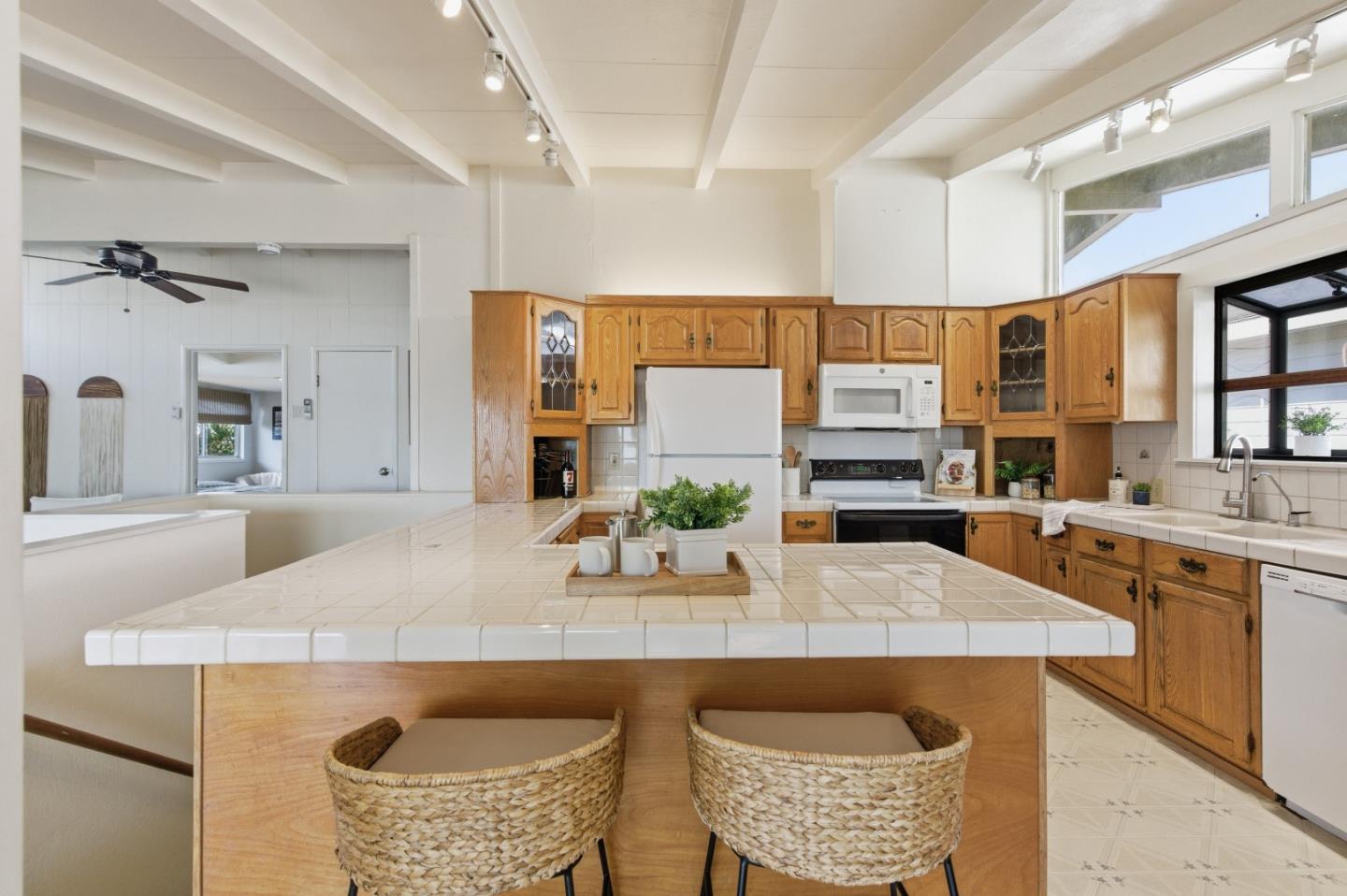 1856 Milton Road Napa, CA 94559 - Photo 12 of 47 a view of kitchen island a sink and living room