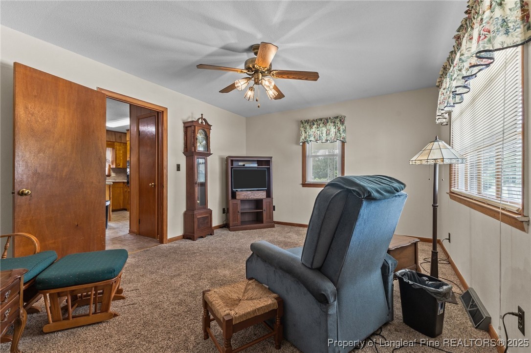 209 4th Street Erwin, NC 28339 - Photo 15 of 43 a living room with furniture a ceiling fan and a window