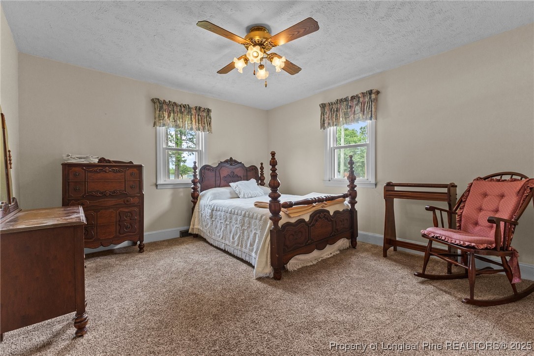 209 4th Street Erwin, NC 28339 - Photo 9 of 43 a bedroom with a bed and a chandelier