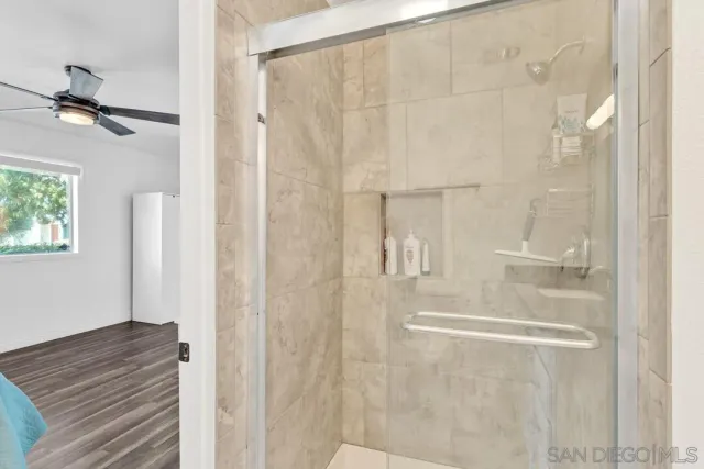 a bathroom with a shower