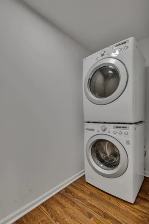 a utility room with a washer and dryer