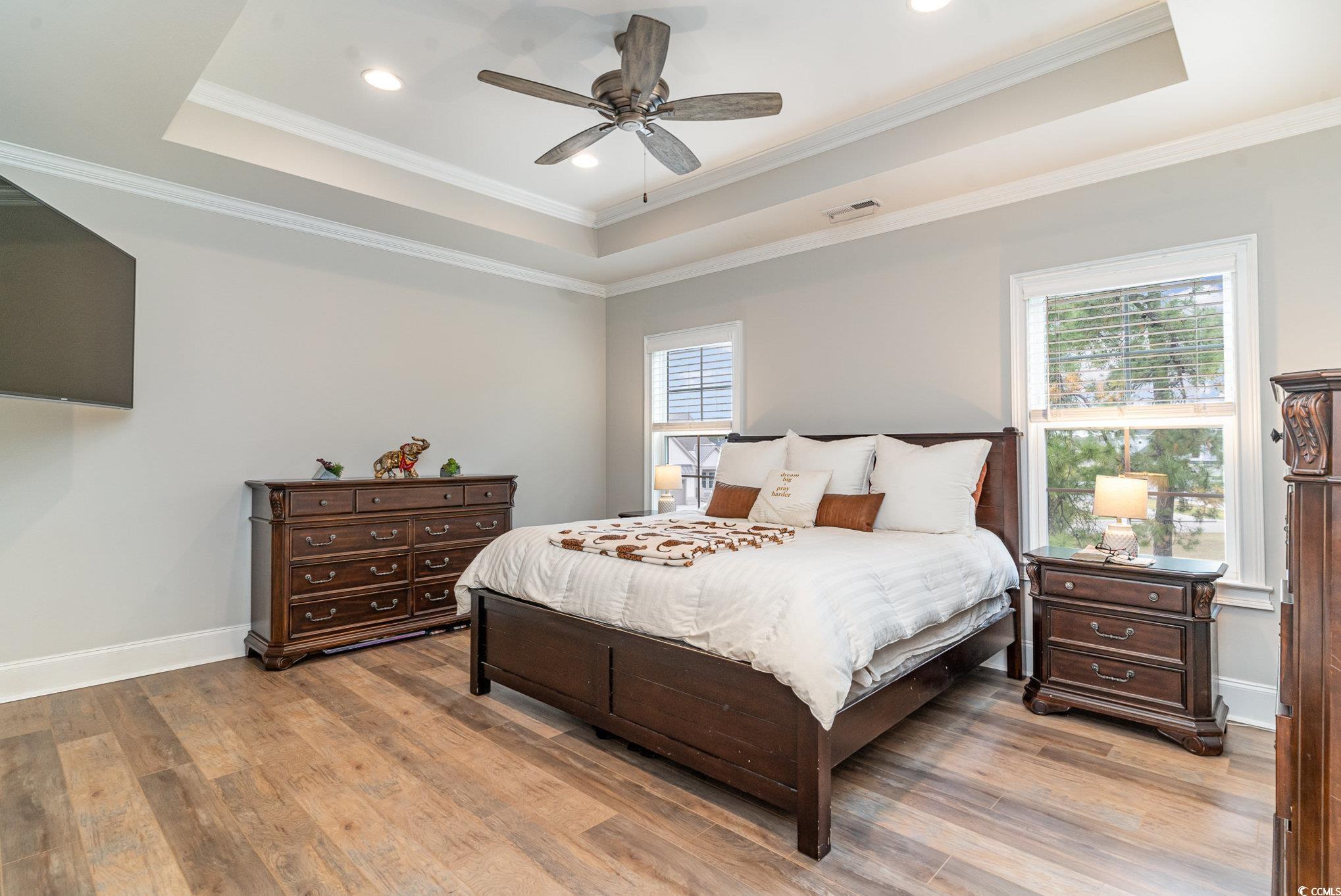 528 Starlit Way Myrtle Beach, SC 29579 - Photo 20 of 40 Bedroom with ornamental molding, multiple windows,