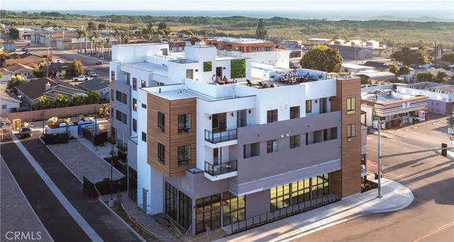 a view of a city with tall buildings