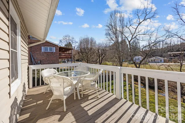 a view of deck with furniture