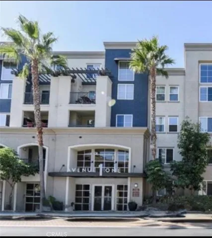 a front view of a multi story building