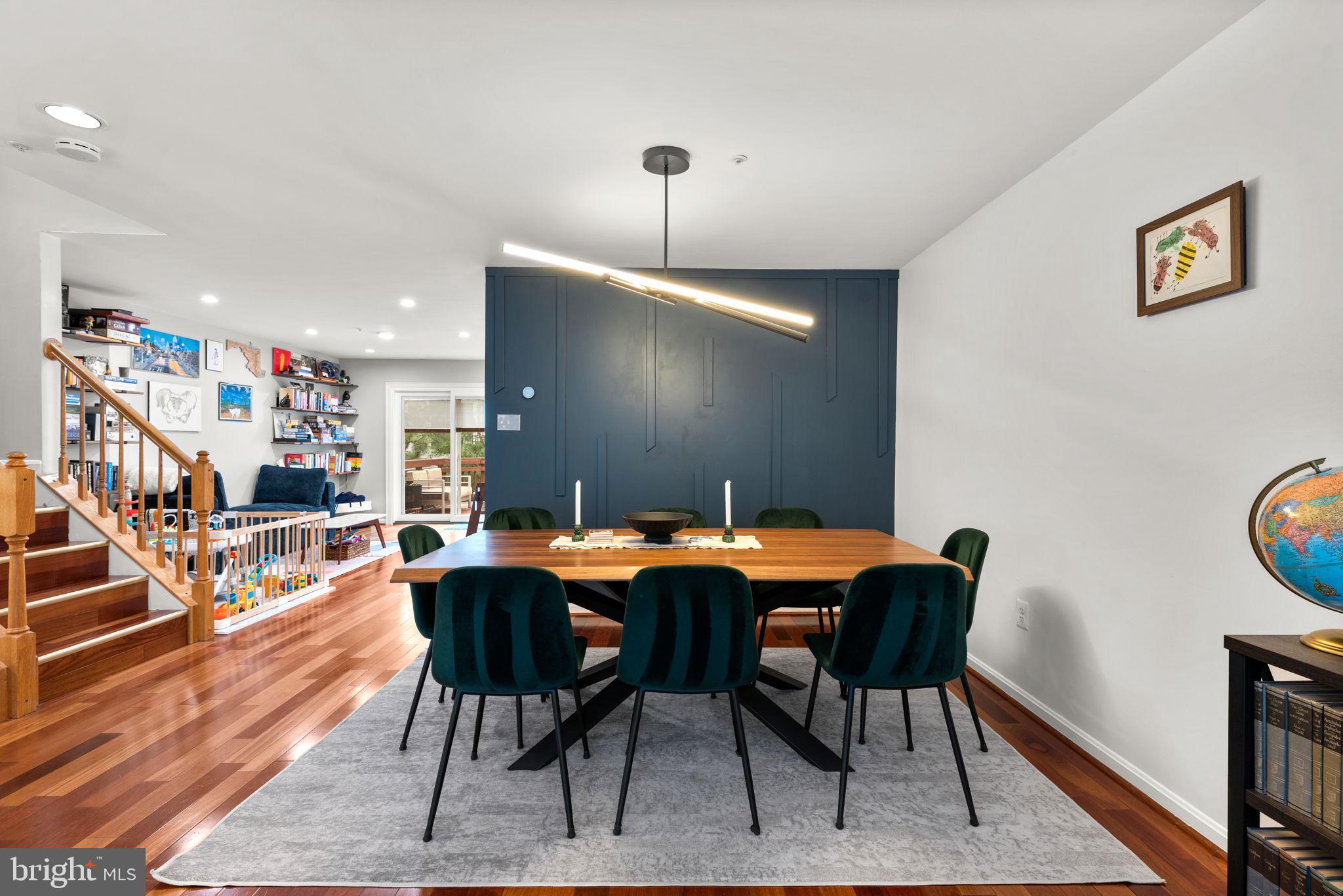 10030 Vanderbilt Circle Rockville, MD 20850 - Photo 5 of 30 Dining Room w. custom accent wall and lighting