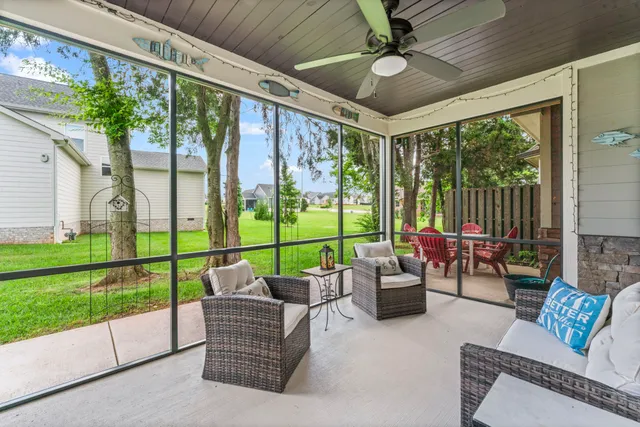 a outdoor living space with furniture and garden view