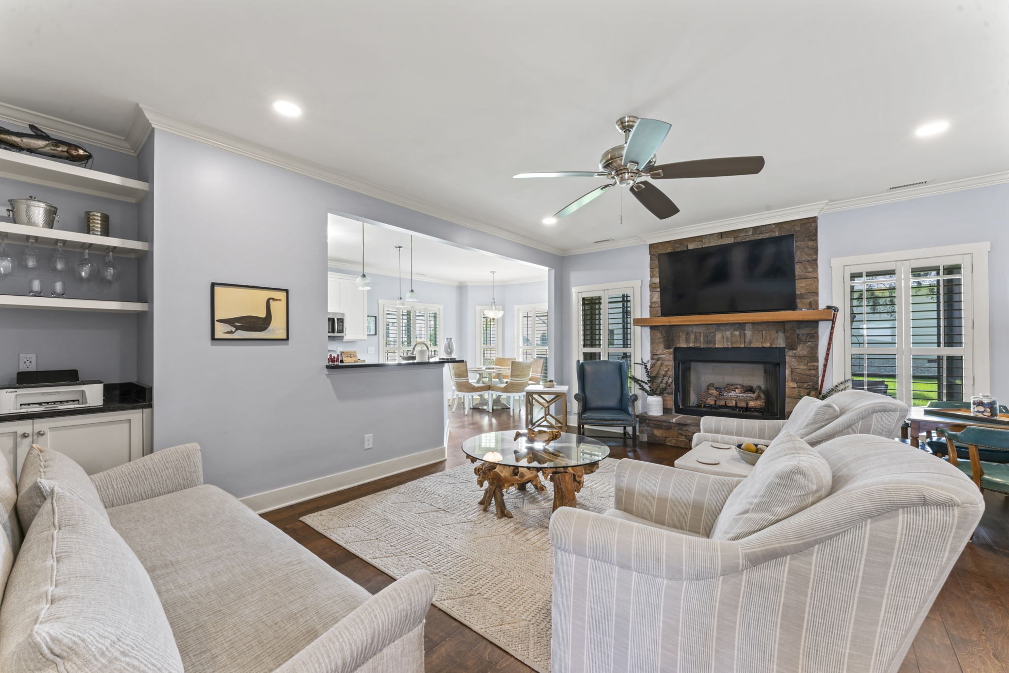160 ANDERTON Drive Winchester, TN 37398 - Photo 15 of 41 a living room with furniture a fireplace and a flat screen tv