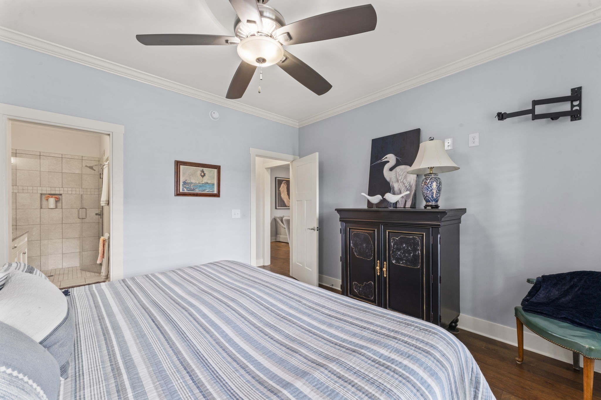 160 ANDERTON Drive Winchester, TN 37398 - Photo 28 of 41 a bedroom with a bed and a chandelier