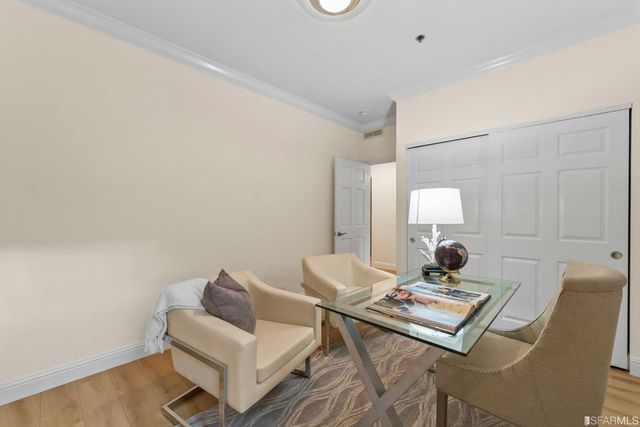 a living room with a couch and a table