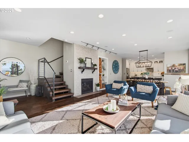 a view of staircase with a rug