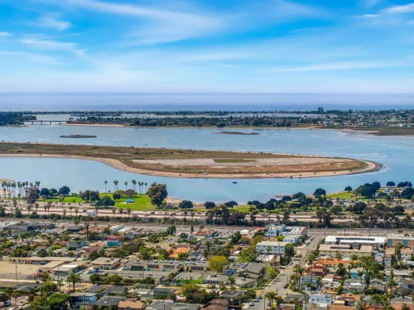 a view of lake and city