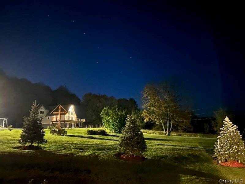 274 Reservoir Hill Road Norwich, NY 13815 - Photo 3 of 44 a view of a fountain in front of the house with a fountain