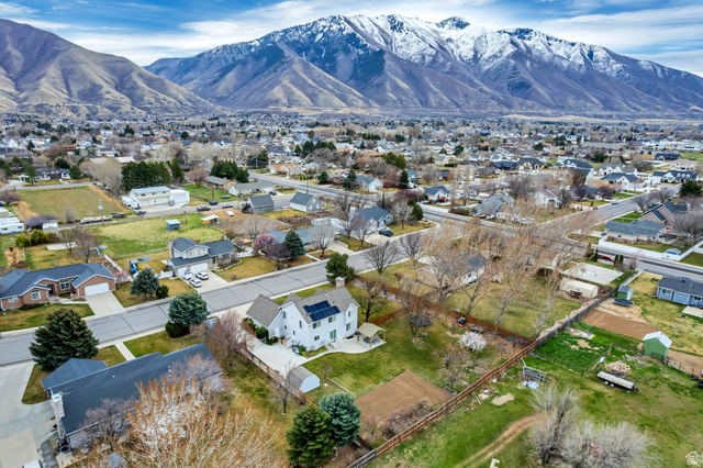 1697 North 500 West Mapleton, UT 84664 - Photo 42 of 50 Aerial view of residential area featuring a mountain backdrop