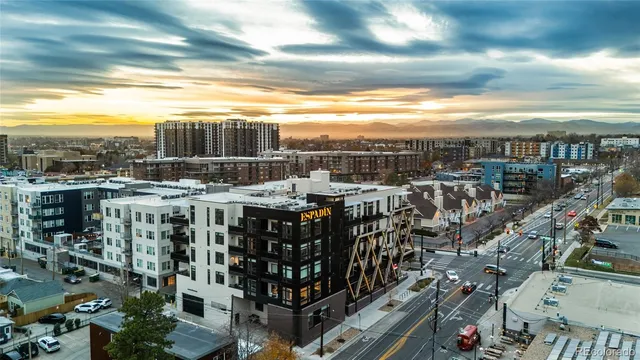 a view of city with tall buildings