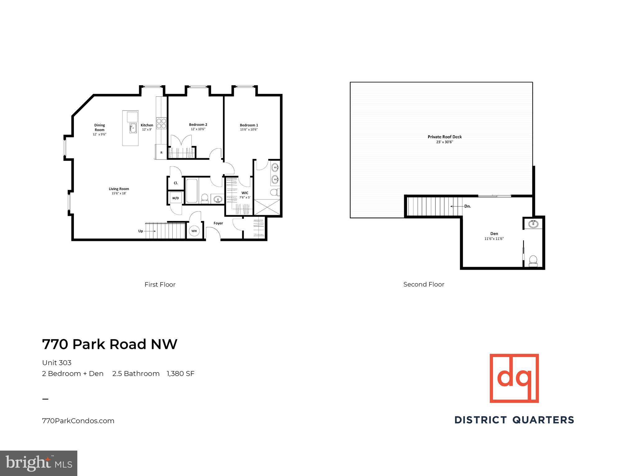 770 Park Road Northwest, Unit 303 Washington, DC 20010 - Photo 21 of 21 Unit 303's Floor Plan