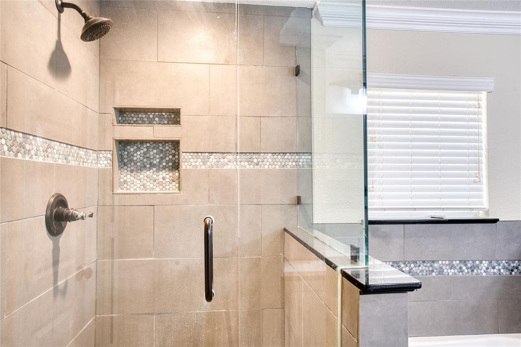 420 North Road Kennedale, TX 76060 - Photo 25 of 36 Bathroom with a shower stall and crown molding