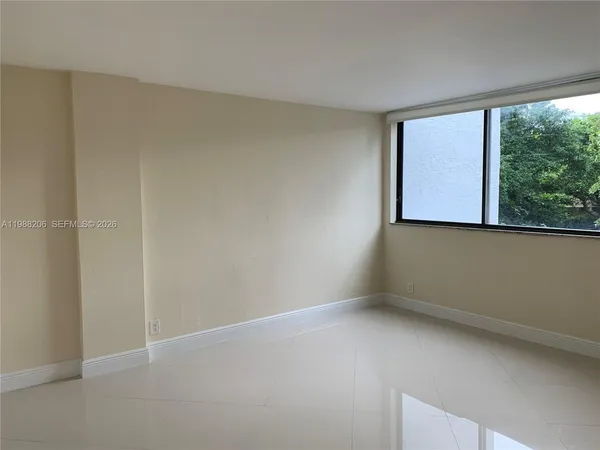 an empty room with a window