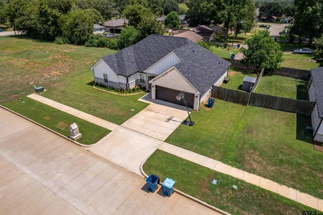 an aerial view of a house