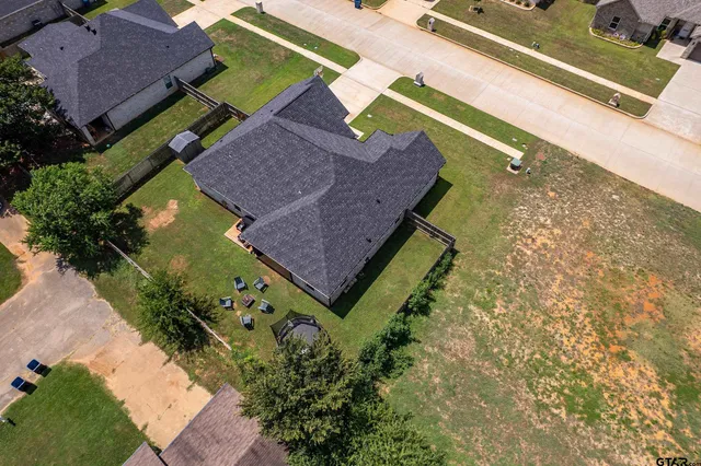 an aerial view of a house