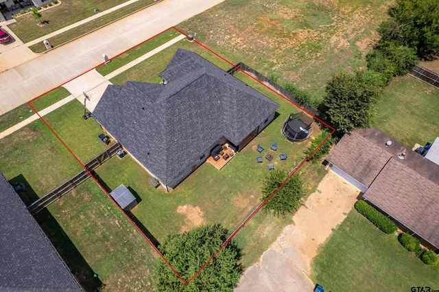 an aerial view of a house