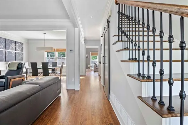 a living room with furniture