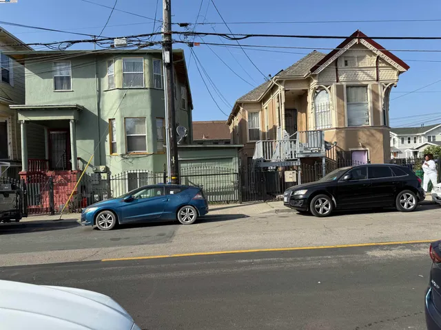 a car parked in front of a house