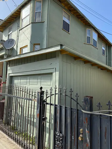 a view of a house with a small window