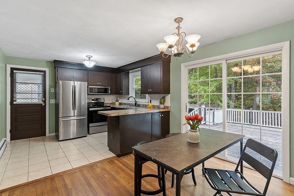 8 Anthony Drive Rutland, MA 01543 - Photo 8 of 30 a kitchen with a refrigerator a stove a sink dishwasher with a dining table and chairs