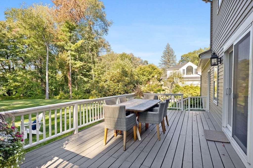 4 Alonesos Way Andover, MA 01810 - Photo 35 of 42 a view of a deck with wooden floor and outdoor seating