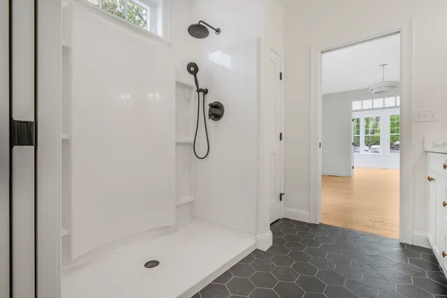 an empty room with a window