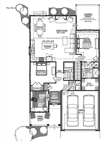 a picture of a bench in front of building