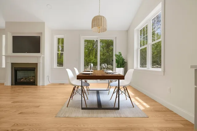 a view of an empty room with windows