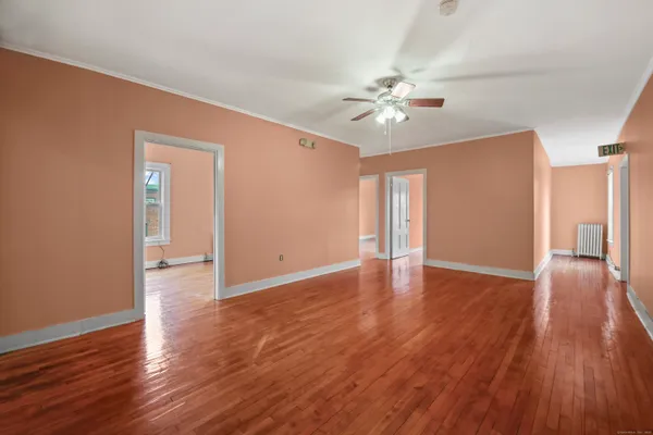 a view of a room with curtain