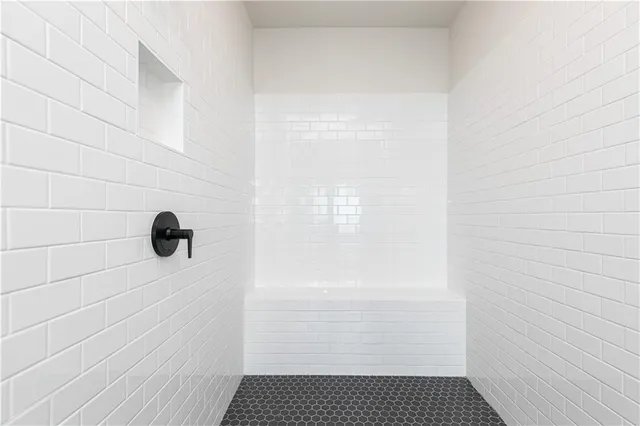 a bathroom with a shower