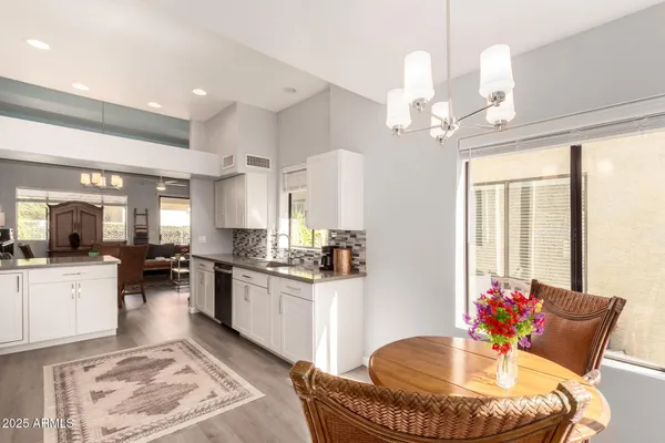 a kitchen with granite countertop lots of counter top space