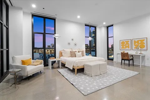 a living room with furniture and a couch