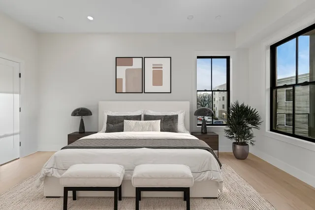 an empty room with windows