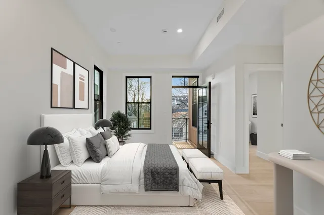 an empty room with windows