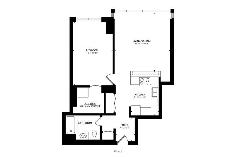 2 East Erie Street, Unit 3301 Chicago, IL 60611 - Photo 16 of 16 a picture of a floor plan