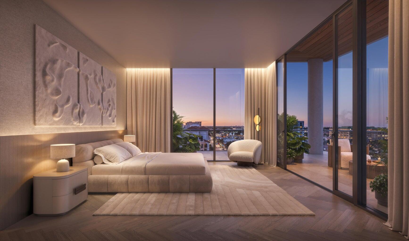 280 East Palmetto Park Road, Unit 81 Boca Raton, FL 33432 - Photo 9 of 14 a bedroom with furniture and large windows