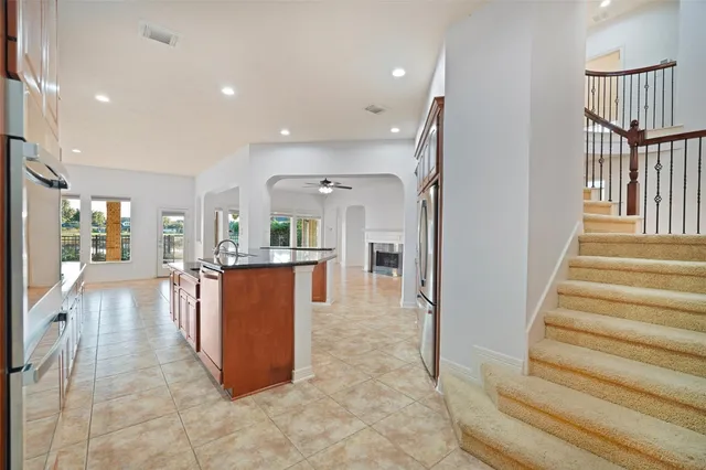a view interior of a house and kitchen view