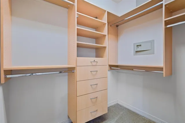 a close up view of a closet